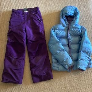 Girls ski jacket and pants champion size L(10-12)